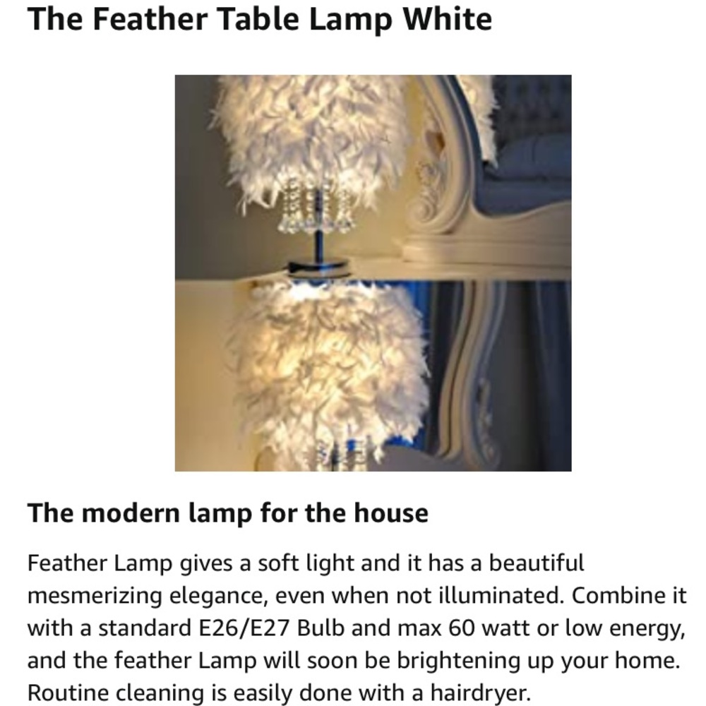 Feather Lamp White - Picture 7 of 10